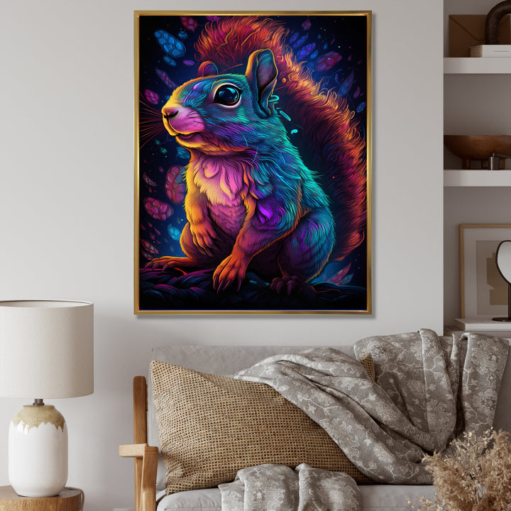 Colorful Squirrel - Blue Squirrel Wall Art