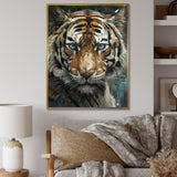 Yellow Tiger Portrait - Tiger Canvas Wall Art