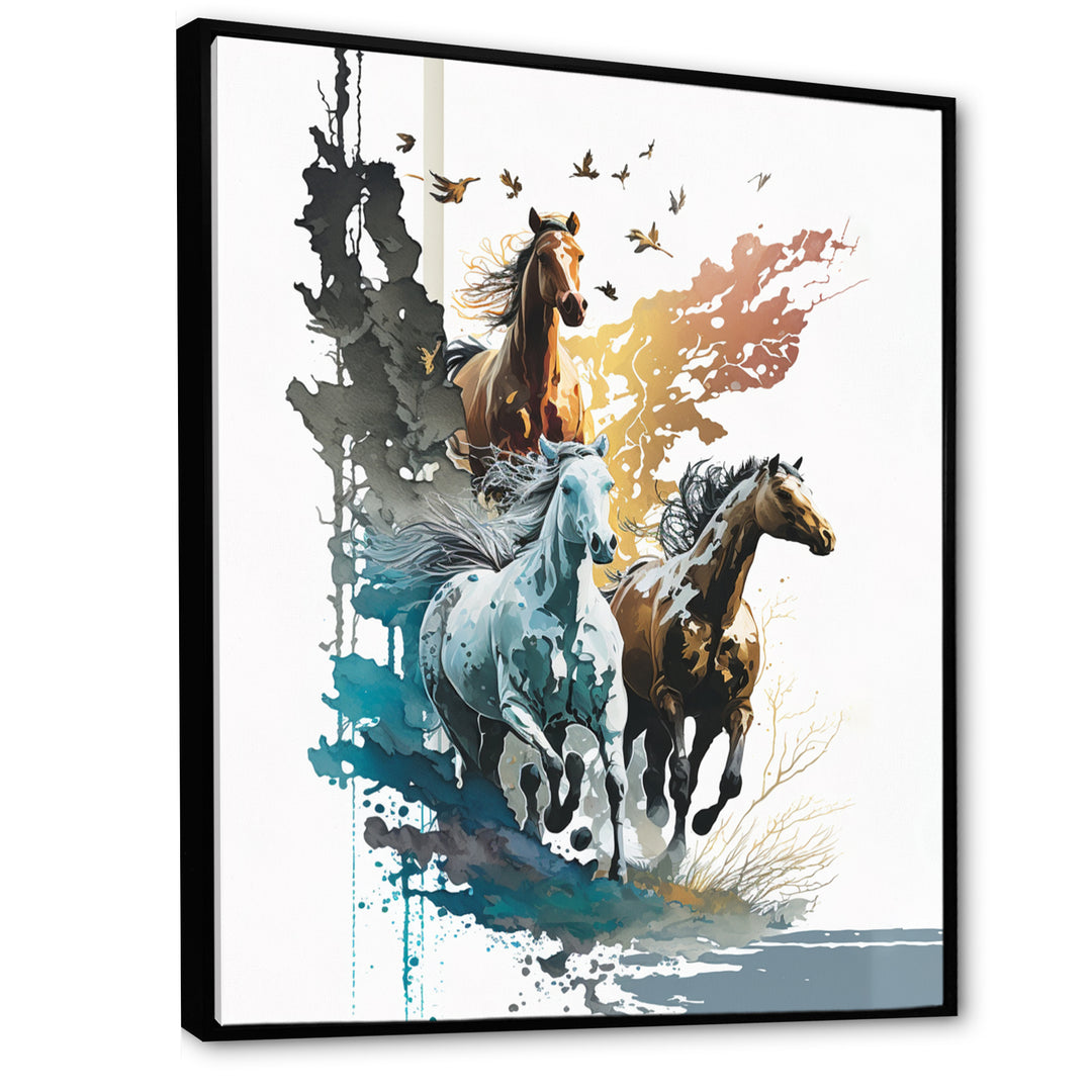 Three Horse Stampede - Horse Wall Decor