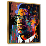 Malcolm X Illustration I - Portrait Canvas Wall Art