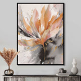 Orange And Grey Mesmerizing Marble Abstraction - Abstract Canvas Wall Art