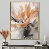 Orange And Grey Mesmerizing Marble Abstraction - Abstract Canvas Wall Art