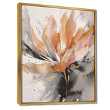 Orange And Grey Mesmerizing Marble Abstraction - Abstract Canvas Wall Art