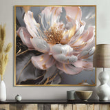 Marble Pink Gold Peony Flower III - Floral Canvas Wall Art