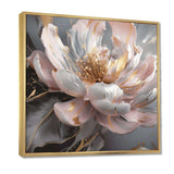 Marble Pink Gold Peony Flower III - Floral Canvas Wall Art