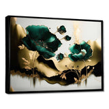 Gold And Green Poppy Floral Euphoria II - Floral Canvas Wall Art