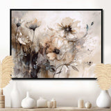 Delicate Warm Floral Impressions - Floral Canvas Wall Art