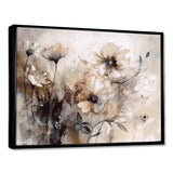 Delicate Warm Floral Impressions - Floral Canvas Wall Art