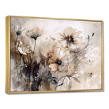 Delicate Warm Floral Impressions - Floral Canvas Wall Art