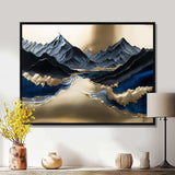 Golden Mountains And River - Landscapes Canvas Wall Art