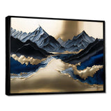 Golden Mountains And River - Landscapes Canvas Wall Art