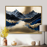 Golden Mountains And River - Landscapes Canvas Wall Art