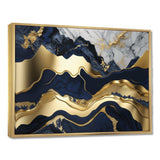 Blue And Gold Mesmerizing Marble Abstraction I - Abstract Canvas Wall Art