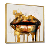 Gold Lips Of Luxury I - Fashion Canvas Wall Art