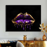 Gold Lips Of Luxury III - Fashion Canvas Wall Art