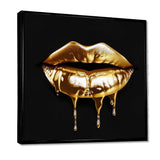 Gold Lips Of Luxury V - Fashion Canvas Wall Art