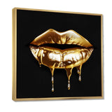 Gold Lips Of Luxury V - Fashion Canvas Wall Art