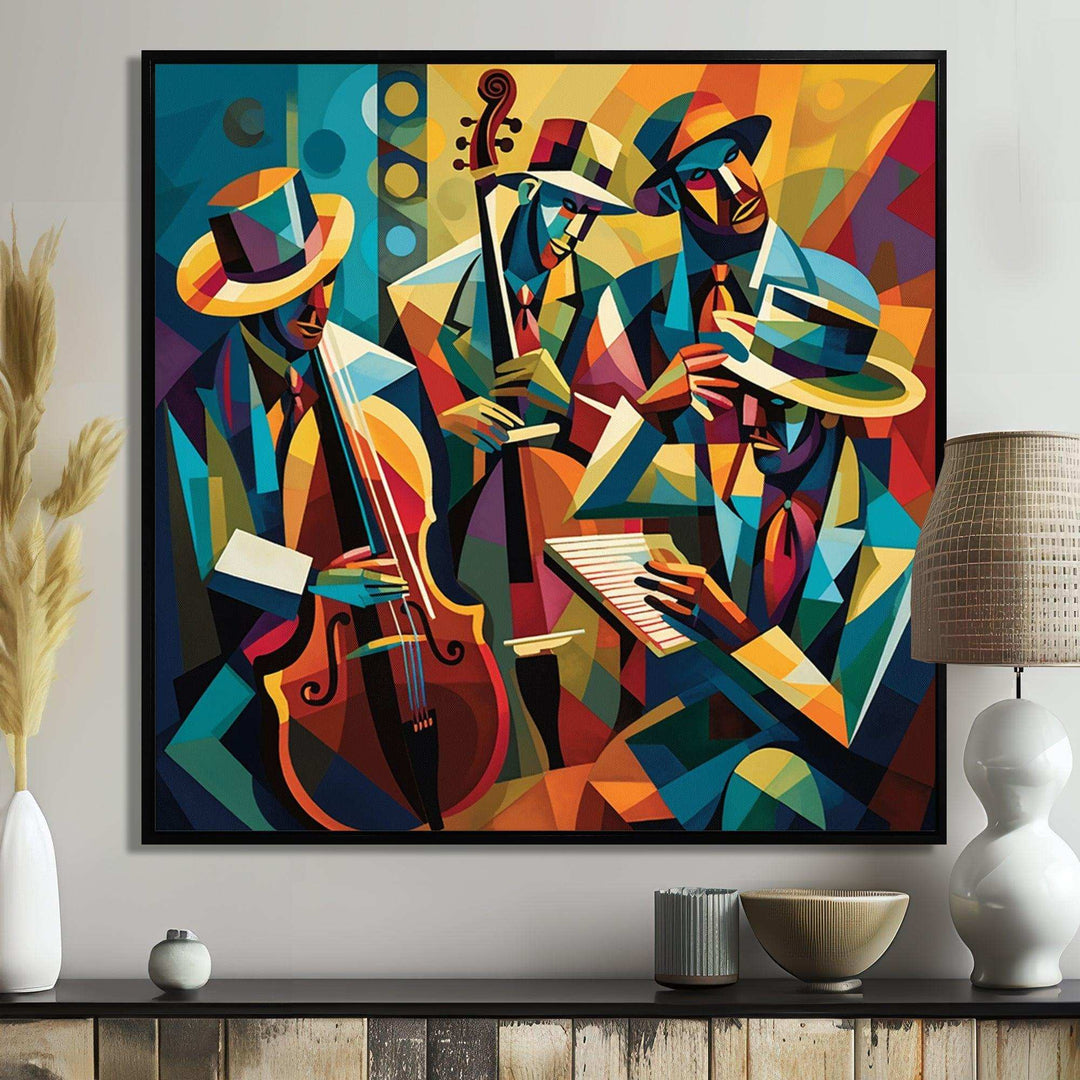 Jazz Performance On Stage I - Music Canvas Wall Art