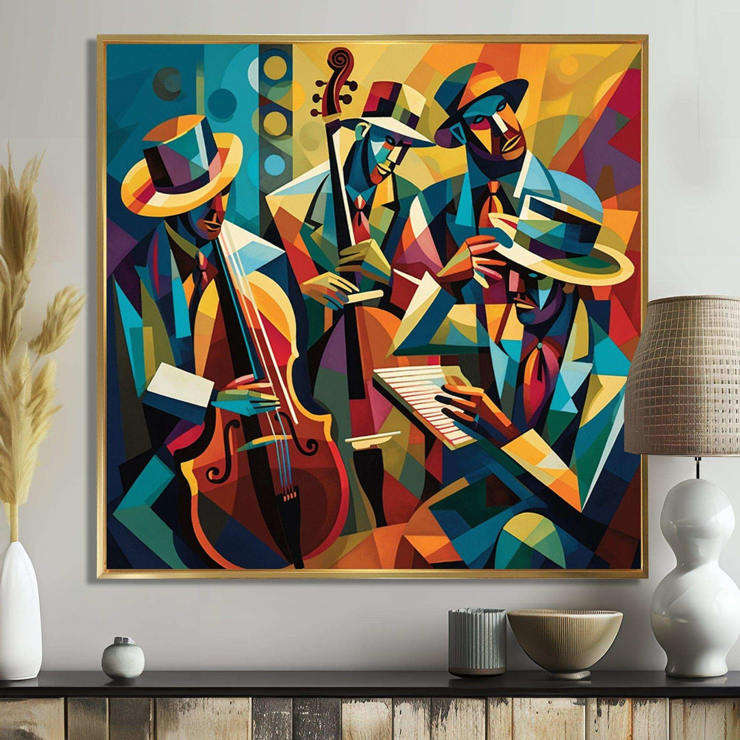 Jazz Performance On Stage I - Music Canvas Wall Art