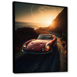 Red And Yellow Artistic Tributes To Retro Cars - Cars Retro Canvas Wall Art