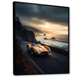 Orange And Black Artistic Tributes To Retro Cars - Cars Retro Canvas Wall Art