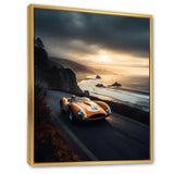 Orange And Black Artistic Tributes To Retro Cars - Cars Retro Canvas Wall Art
