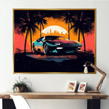 Yellow And Grey Race Car Elegance I - Cars Retro Canvas Wall Art