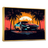Yellow And Grey Race Car Elegance I - Cars Retro Canvas Wall Art