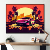 Red And Grey Race Car Elegance I - Cars Retro Canvas Wall Art