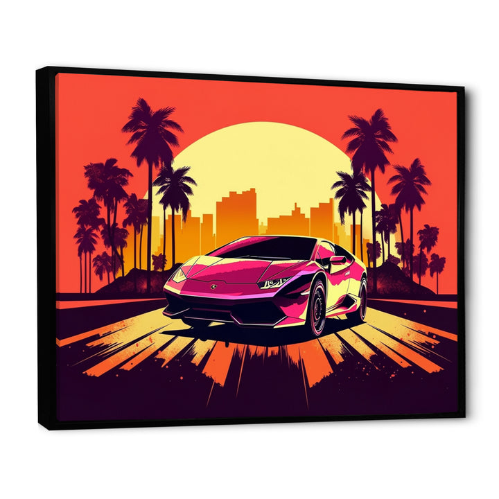 Red And Grey Race Car Elegance I - Cars Retro Canvas Wall Art