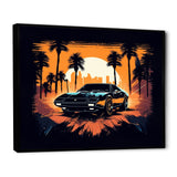 Lambo Fast Car Sunset - Cars Retro Canvas Wall Art