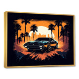Lambo Fast Car Sunset - Cars Retro Canvas Wall Art