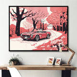 Red And Cream Essence Of Retro Car I - Cars Retro Canvas Wall Art