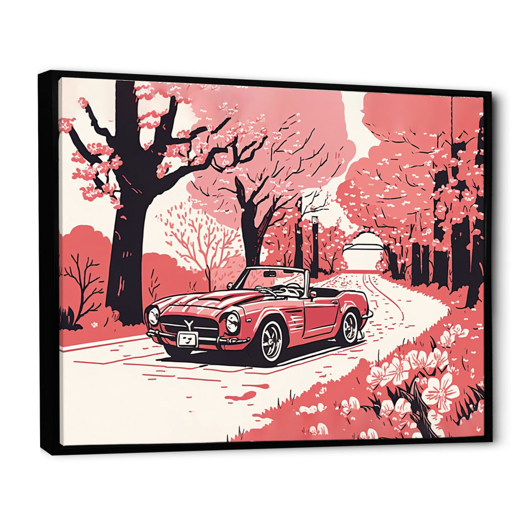 Red And Cream Essence Of Retro Car I - Cars Retro Canvas Wall Art