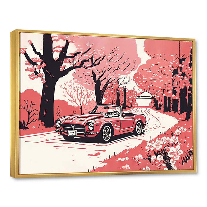 Red And Cream Essence Of Retro Car I - Cars Retro Canvas Wall Art