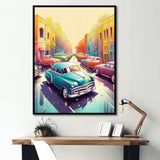 Red And Cream Retro Roadsters - Cars Retro Canvas Wall Art
