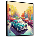 Red And Cream Retro Roadsters - Cars Retro Canvas Wall Art