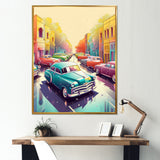 Red And Cream Retro Roadsters - Cars Retro Canvas Wall Art