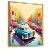 Red And Cream Retro Roadsters - Cars Retro Canvas Wall Art