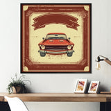 Red And Beige Raw Power Unleashed - Cars American Muscle Canvas Wall Art