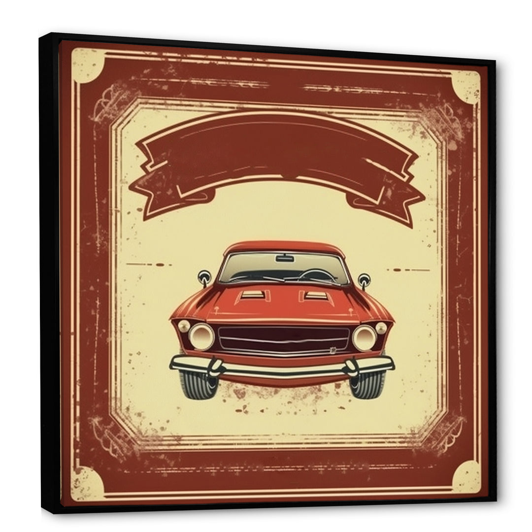 Red And Beige Raw Power Unleashed - Cars American Muscle Canvas Wall Art