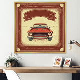 Red And Beige Raw Power Unleashed - Cars American Muscle Canvas Wall Art