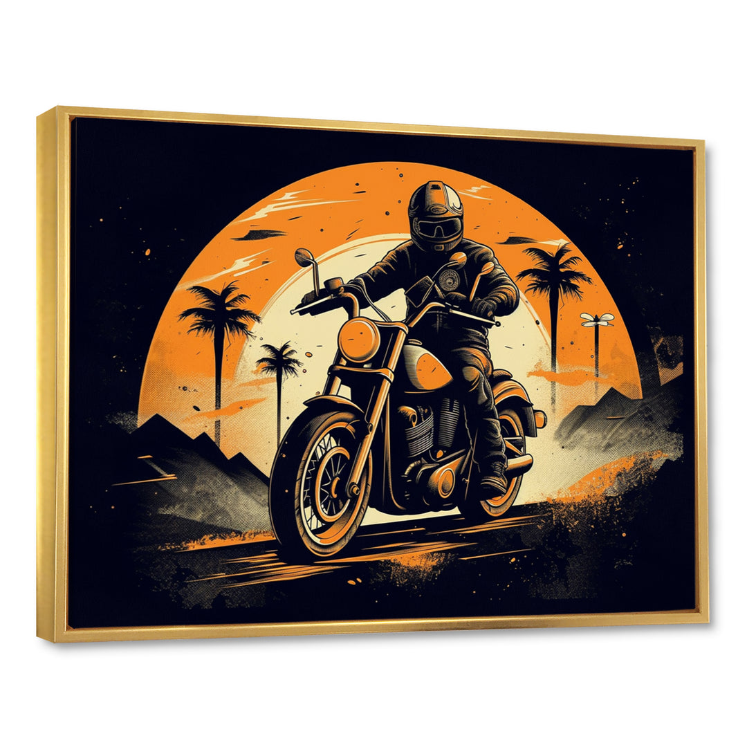 Motorcycle Roaring Down The Boulevard I - Motorcycle Canvas Wall Art
