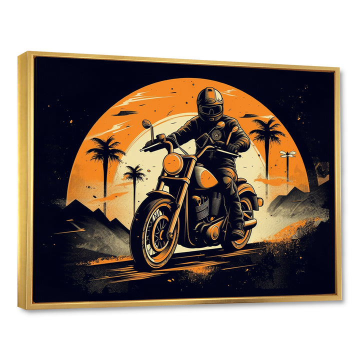 Motorcycle Roaring Down The Boulevard I - Motorcycle Canvas Wall Art