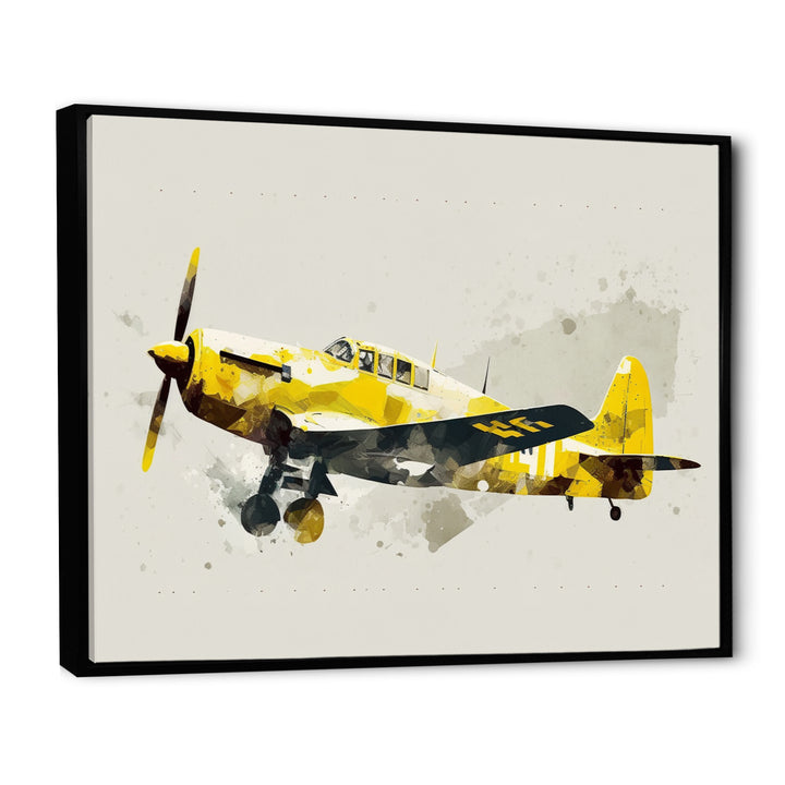 Propeller Plane Design - Transportation Plane Canvas Wall Art