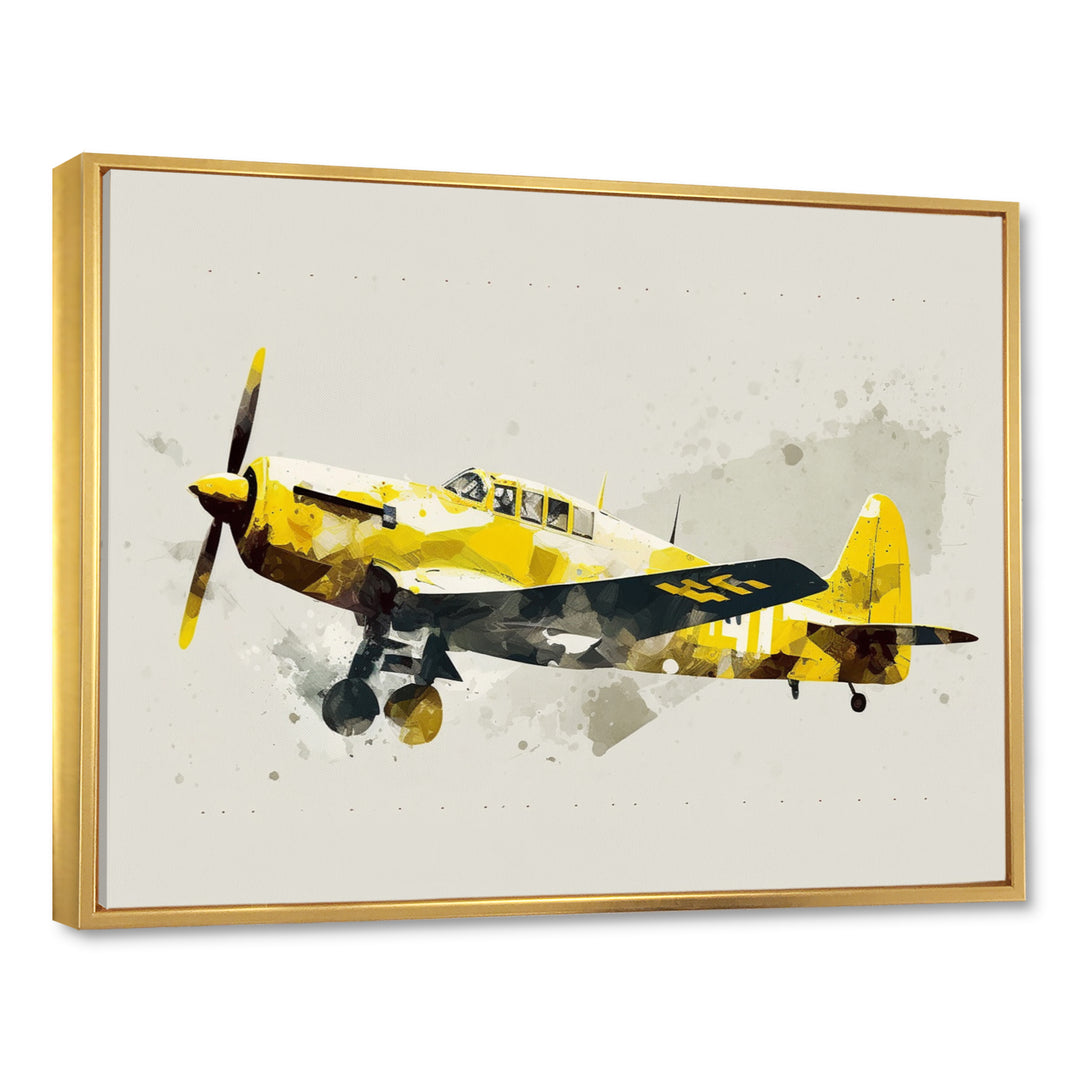 Propeller Plane Design - Transportation Plane Canvas Wall Art