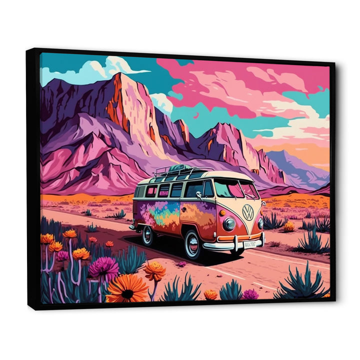 Vintage Van Roadside Stories I - Car Van Canvas Wall Art