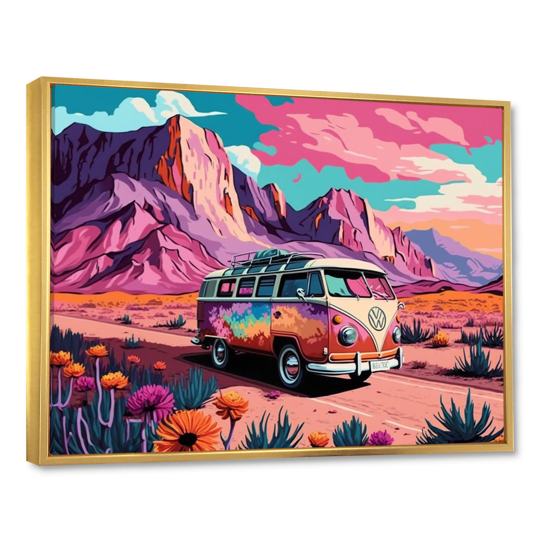 Vintage Van Roadside Stories I - Car Van Canvas Wall Art