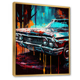 Blue And Gold Expressions Of Classic Cars - Cars Retro Canvas Wall Art