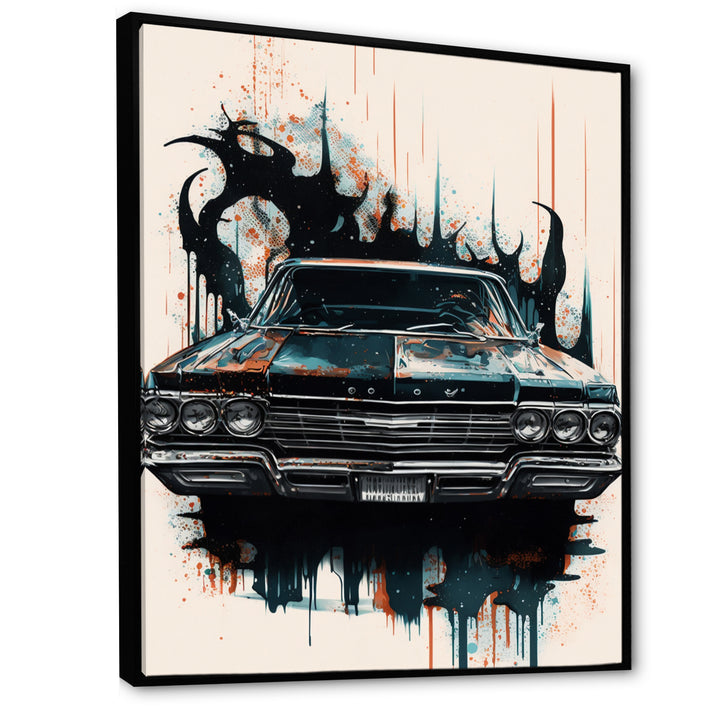Black And Cream Expressions Of Classic Cars - Cars Retro Canvas Wall Art